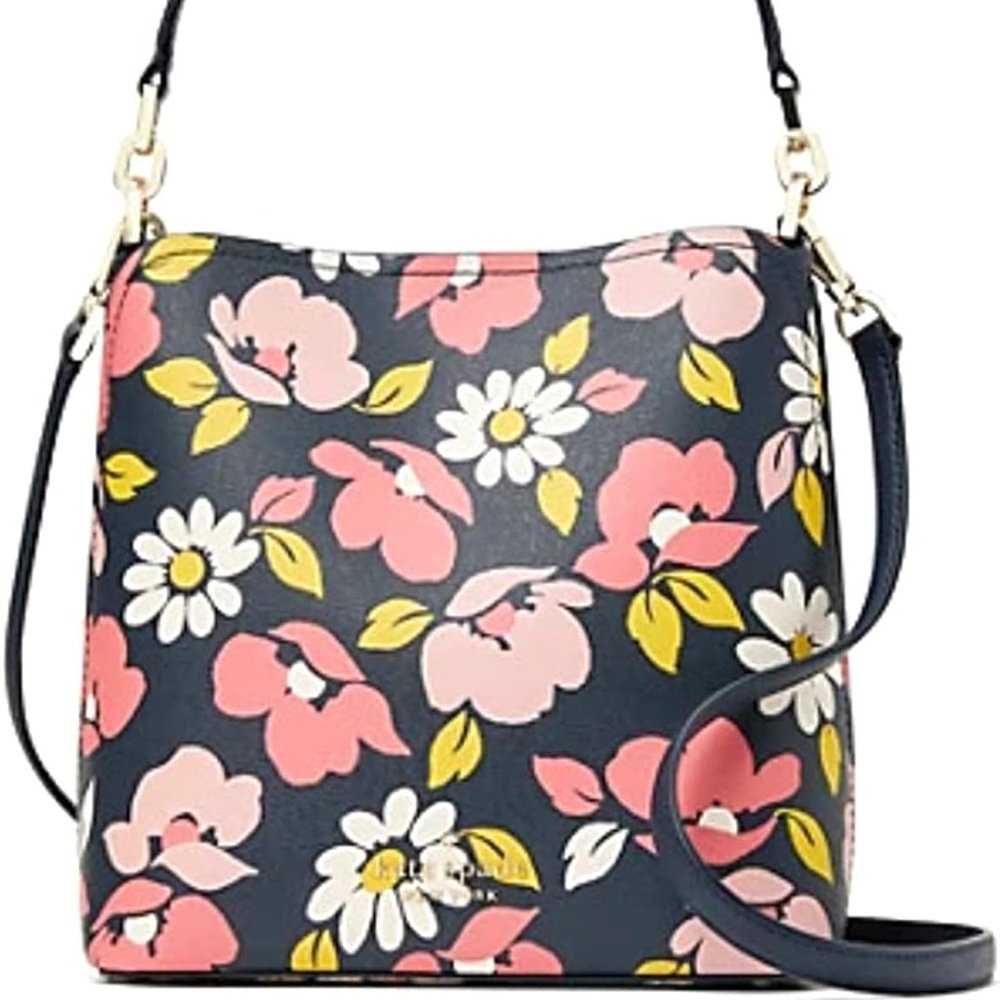 NWT KATE SPADE DARCY FLEURETTE FLORAL SMALL BUCKET CROSSBODY/SHOULDER BAG